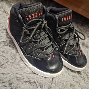 Jordan Kids Black and Red Sneakers